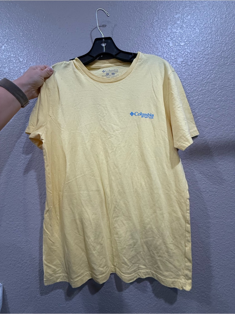 Columbia Men's Pale Yellow Short Sleeve Logo Tee